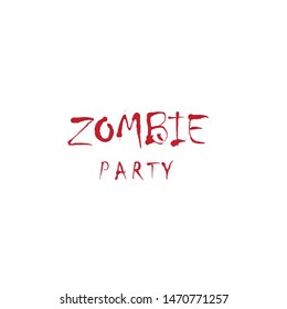 Zombie Party Template Vector White Background