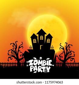 Zombie Party typography with creative design vector