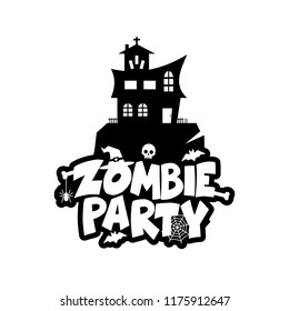 Zombie Party typography design vector 