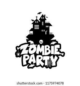 Zombie Party typography design vector 