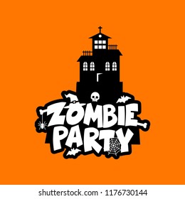 Zombie Party typography design vector 