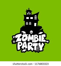 Zombie Party typography design vector 