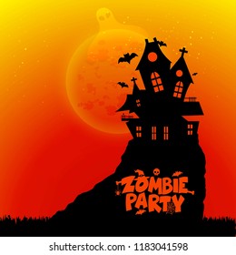 Zombie Party typography design vector