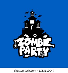 Zombie Party typography design vector 