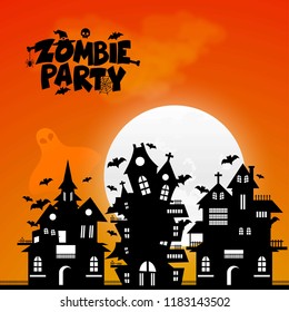 Zombie Party typography design vector 