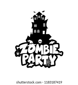 Zombie Party typography design vector 