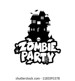 Zombie Party typography design vector 