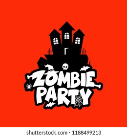 Zombie Party typography design vector