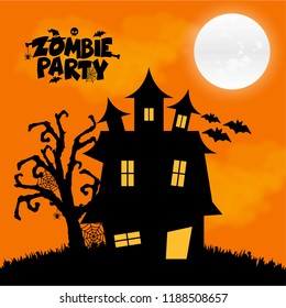 Zombie Party typography design vector