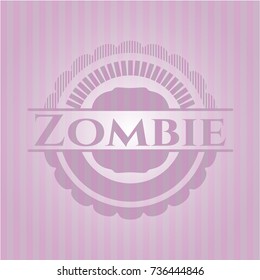 Zombie pink emblem. Vintage.