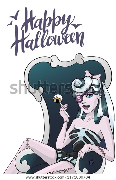 zombie pin up girl cartoon