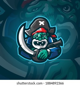 zombie pirates mascot logo design vector with concept style for badge, emblem and tshirt printing.