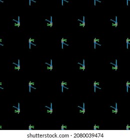 Zombie pixel art pattern seamless. pixelated zombi background. 8 bit Dead man alive texture