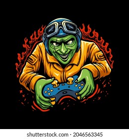 zombie playing game illustration vector