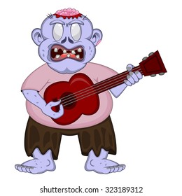 Zombie playing guitar