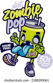 zombie pop funny vector art cartoon