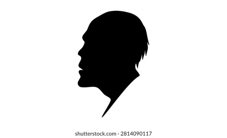 Zombie portrait, black isolated vector silhouette