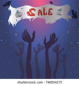 zombie pulled his hands in search of discounts on your best on Halloween