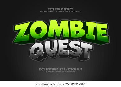 Zombie Quest Cartoon Bearbeitbarer Text Effekt 3D-Spiel-Stil