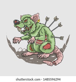 zombie rat killer illustration vector