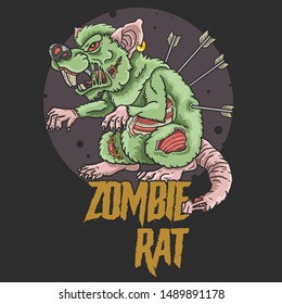 zombie rat killer illustration vector