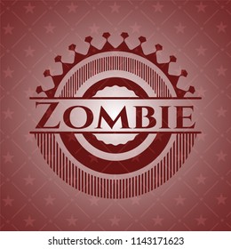 Zombie realistic red emblem