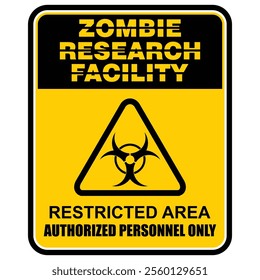  zombie Research facility, Restricted area, sign vector