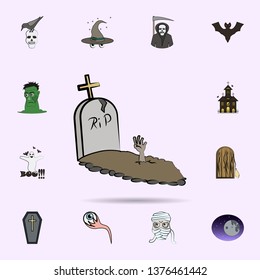 zombie rip colored icon. Halloween icons universal set for web and mobile