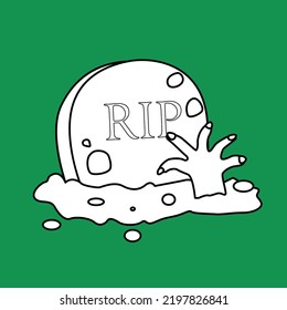 Zombie RIP Grave Digital Stamp