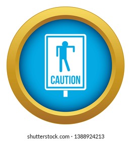 Zombie road sign icon blue vector isolated on white background for any design