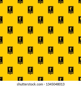 Zombie road sign pattern seamless vector repeat geometric yellow for any design