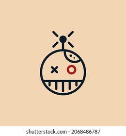Zombie robot illustration, suitable for icon, logo, mascot, etc. 