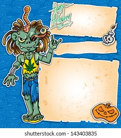 zombie rock cartoon background