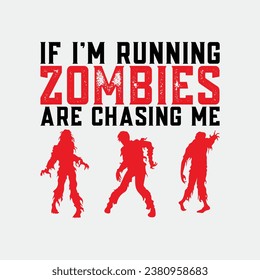 Zombie Running Design For Men Women Halloween