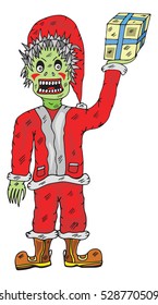 Zombie Santa Claus vector illustration