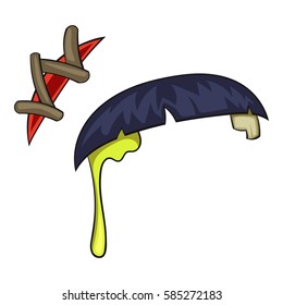 Zombie scalp icon. Cartoon illustration of zombie scalp vector icon for web