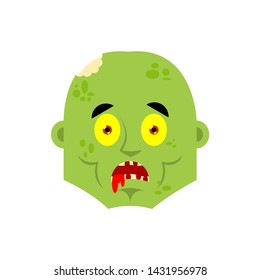 Zombie scared OMG emotion. Living Dead Oh my God emotions avatar. Undead Frightened. Vector illustration