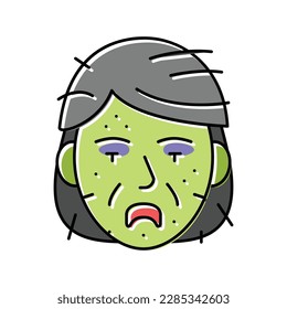 zombie scary color icon vector. zombie scary sign. isolated symbol illustration