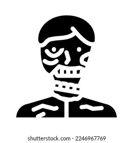 Zombie gruselige Glyph-Symbol-Vektorgrafik. Zombie gruseliges Zeichen. einzelne Symbolillustration