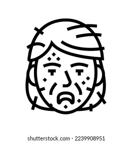 vector de icono de línea temible zombie. signo de miedo zombi. símbolo de contorno aislado ilustración negra