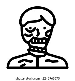 zombie scary line icon vector. zombie scary sign. isolated contour symbol black illustration