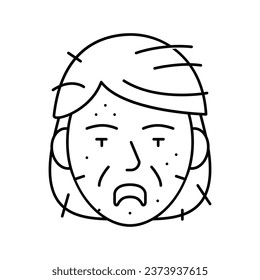 zombie scary line icon vector. zombie scary sign. isolated contour symbol black illustration