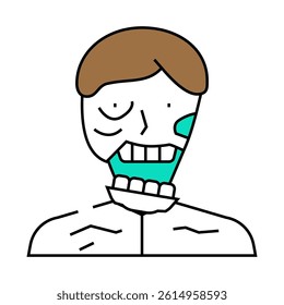 zombie scary line icon vector. zombie scary sign. isolated symbol illustration
