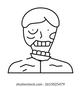 zombie scary line icon vector. zombie scary sign. isolated contour symbol black illustration
