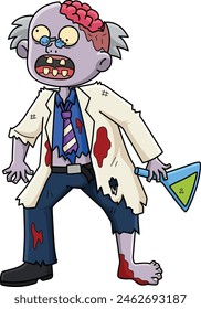 Zombie Scientist Cartoon Colored Clipart 