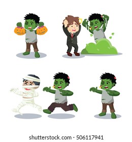 zombie set vector illustration design