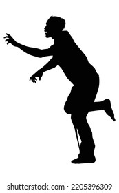 Zombie silhouette vector, Halloween devil in black and white.