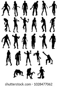 Zombie Silhouette Vector Illustrations