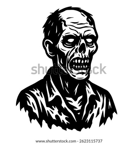 Zombie silhouettes set. Zombies isolated on white background