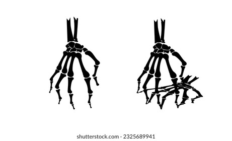 zombie skeleton hand silhouette, high quality vector